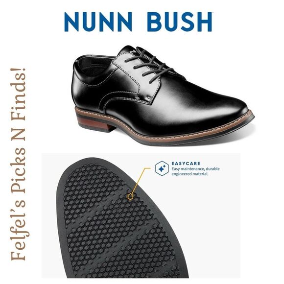 Nunn Bush | Men\'s Carmelo Plain Toe Oxford Dress Shoes‎ - Black, Size 10.5 main image 9
